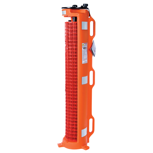 Wheeled Barrier, 50' L, Plastic, Orange Groupe Belzile Dickner