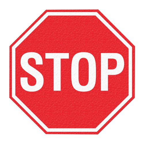 "Stop" Floor Sign, Adhesive, English with Pictogram Groupe Belzile Dickner