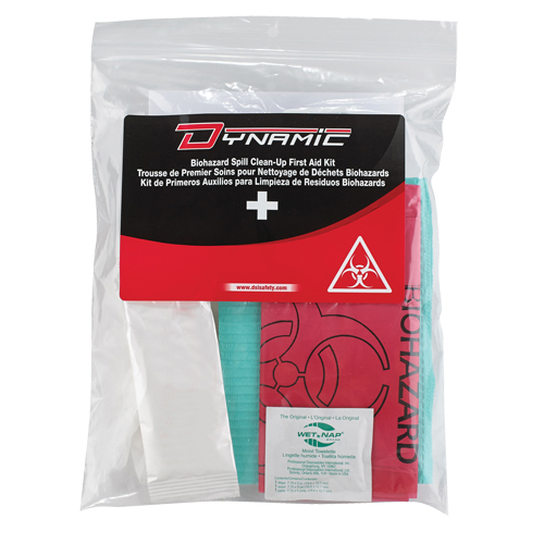 Trousse de premiers soins pour nettoyage de biorisques Dynamic, Dispositif m&eacute;dical Classe 1, Sac en plastique refermable Groupe Belzile Dickner