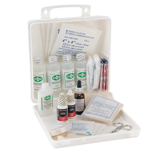 Trousse de premiers soins des brûlures pour soudeurs Dynamic, Dispositif m&eacute;dical Classe 1, Boîte en plastique Groupe Belzile Dickner