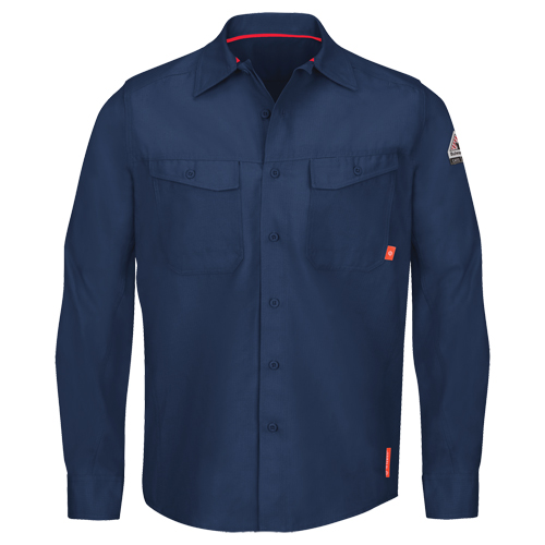 IQ Endurance&reg; Men's Work Shirts, Small, Navy Blue Groupe Belzile Dickner