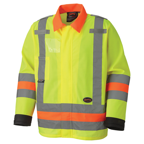 6007 Veste de s&eacute;curit&eacute; routi&egrave;re respirante, Polyester, Jaune lime haute visibilit&eacute;, T-petit Groupe Belzile Dickner