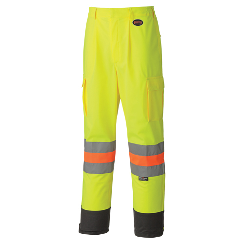 6009 Pantalon de s&eacute;curit&eacute; routi&egrave;re respirant, Polyester, T-petit, Jaune lime haute visibilit&eacute; Groupe Belzile Dickner