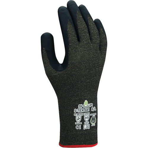 Gants r&eacute;sistants aux coupures S-TEX 581, Taille 6/Petit, Calibre 13, Rev&ecirc;tement Mousse de nitrile, Enveloppe en Acier inoxydable/Kevlar, ANSI/ISEA 105 niveau 5/EN 388 niveau E Groupe Belzile Dickner