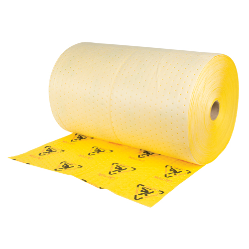 Rouleaux d'avertissement de premi&egrave;re qualit&eacute; - absorbants haute visibilit&eacute;, Lourd, 150' lo x 30" la, Absorption 57 gal. Groupe Belzile Dickner