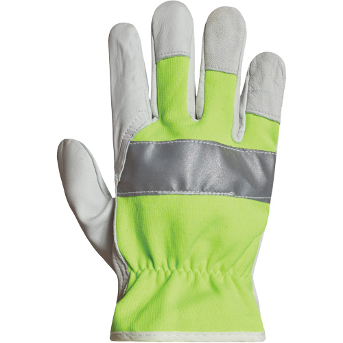Gants de conducteur haute visibilit&eacute; avec bandes r&eacute;fl&eacute;chissantes Endura, 3T-Grand, Paume en Cuir fleur de ch&egrave;vre Groupe Belzile Dickner