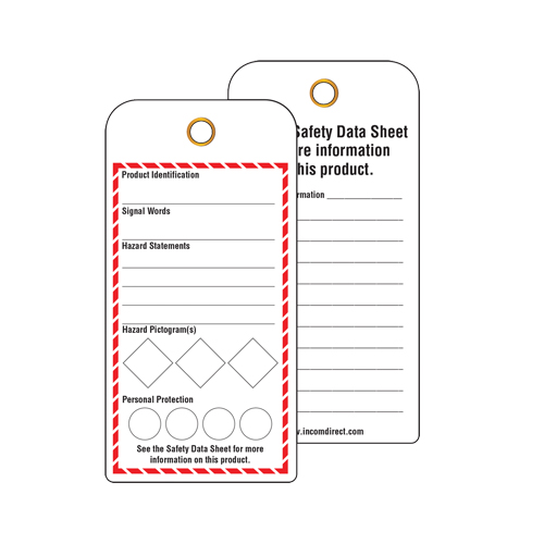 GHS Workplace Tags, Cardstock, 3" W x 6" H, English Groupe Belzile Dickner