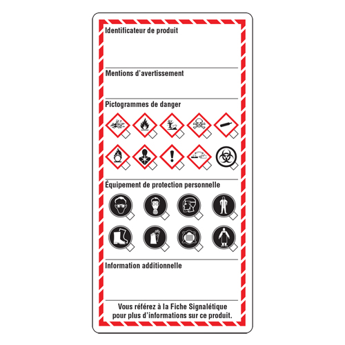 Workplace Labels, Cardstock, 3" W x 6" H, French Groupe Belzile Dickner