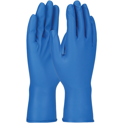 Gants Grippaz, Petit, Nitrile, 8 mils, Sans poudre, Bleu Groupe Belzile Dickner