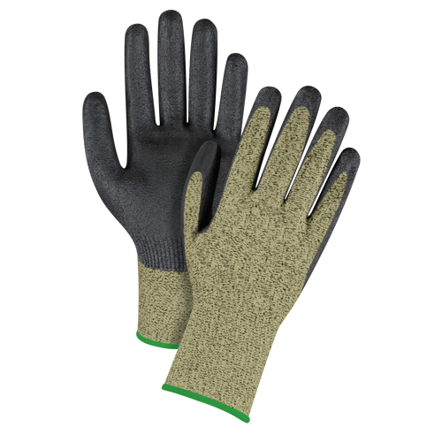 Black & Yellow Seamless Stretch Cut-Resistant Gloves, Size Medium/8, 13 Gauge, Foam Nitrile Coated, Aramid Shell, ASTM ANSI Level A6 Groupe Belzile Dickner