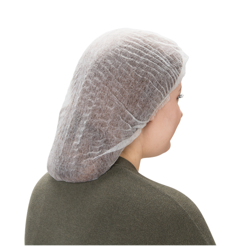 Bonnet bouffant pliss&eacute;, Polypropyl&egrave;ne, 19", Blanc Groupe Belzile Dickner