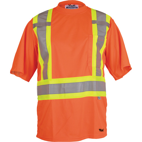 Viking&reg; Safety T-Shirt, Polyester, Small, High Visibility Orange Groupe Belzile Dickner