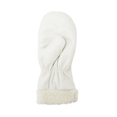 Mitaines d'hiver en cuir fleur de premi&egrave;re qualit&eacute; doubl&eacute;es de boa, Taille Grand, Mitaine Groupe Belzile Dickner