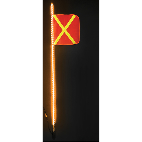 Safety Whip&reg; Heavy-Duty LED Whips, Hitch Mount, 6 High, Orange with Reflective Groupe Belzile Dickner