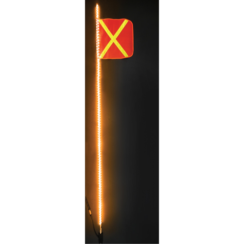 Safety Whip&reg; Heavy-Duty LED Whips, Hitch Mount, 8 High, Orange with Reflective Groupe Belzile Dickner
