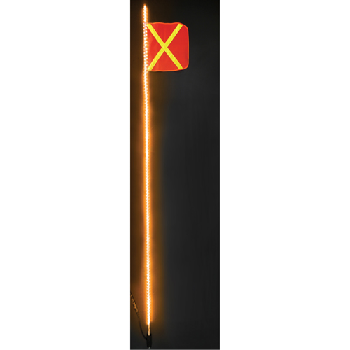 Safety Whip&reg; Heavy-Duty LED Whips, Hitch Mount, 10 High, Orange with Reflective Groupe Belzile Dickner