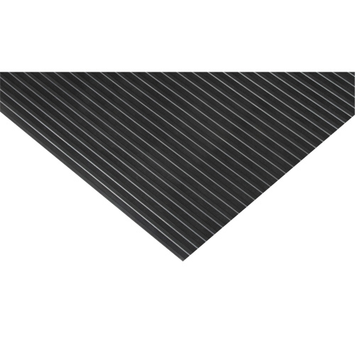 Wide-Ribbed Matting, Wiper, 3' x 75' x 1/8", Black Groupe Belzile Dickner