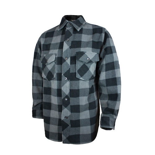 Chemise &agrave; carreaux en molleton solaire, Hommes, Grand, Gris Groupe Belzile Dickner