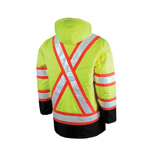 Lined Safety Parka, High Visibility Lime-Yellow, Large Groupe Belzile Dickner