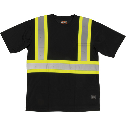 Short-Sleeved Safety T-Shirt with Pocket, Polyester, Large, Black Groupe Belzile Dickner