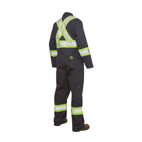 Unlined Safety Coveralls, Large, Navy Blue Groupe Belzile Dickner
