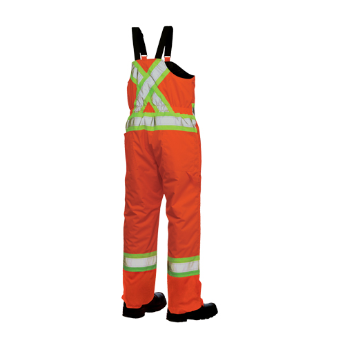 Lined Safety Overalls, Polyester/Polyurethane, Large, High Visibility Orange Groupe Belzile Dickner