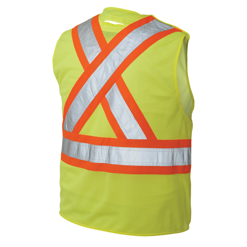 Veste de s&eacute;curit&eacute; d&eacute;tachable en cinq points, Jaune lime haute visibilit&eacute;, Grand/T-Grand, Polyester Groupe Belzile Dickner