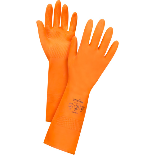 Gants orange r&eacute;sistants aux produits chimiques, Taille 7, 13" lo, Latex, Doublure en Ouat&eacute;e, 28 mils Groupe Belzile Dickner
