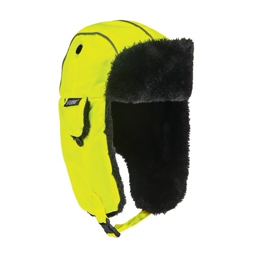 N-Ferno&reg; 6802 Classic Trapper Hat, Synthetic Fur Lining, Medium/Small, High-Visibility Lime Green Groupe Belzile Dickner