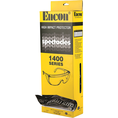 Lunettes de s&eacute;curit&eacute; s&eacute;rie 1400 Veratti Tuff Spec avec boîte distributrice Encon, Lentille Transparent, ANSI Z87+/R&eacute;pond ou surpasse la norme CSA Z94.3 Groupe Belzile Dickner