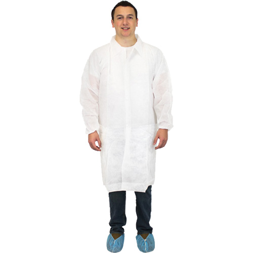 Sarreau de laboratoire, Polypropyl&egrave;ne, Blanc, Moyen Groupe Belzile Dickner