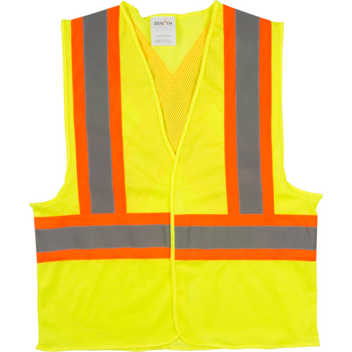 Traffic Safety Vest, High Visibility Lime-Yellow, Medium, Polyester Groupe Belzile Dickner