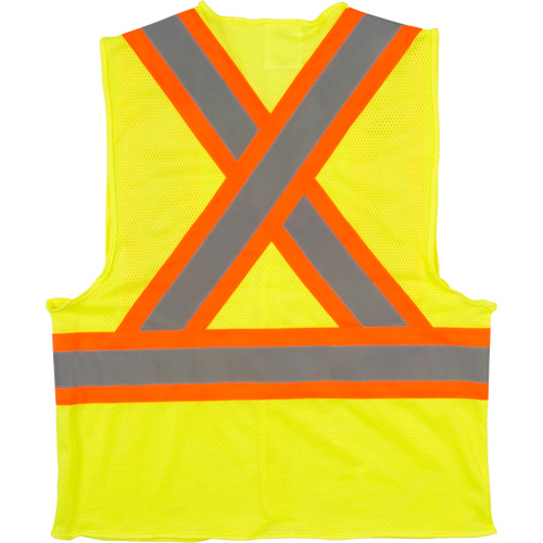Traffic Safety Vest, High Visibility Lime-Yellow, Medium, Polyester Groupe Belzile Dickner