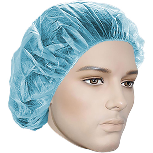 Bouffant Caps, Polypropylene, 18", Blue Groupe Belzile Dickner