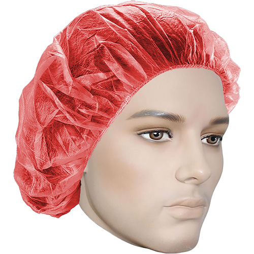 Bonnets bouffants, Polypropyl&egrave;ne, 21", Rouge Groupe Belzile Dickner