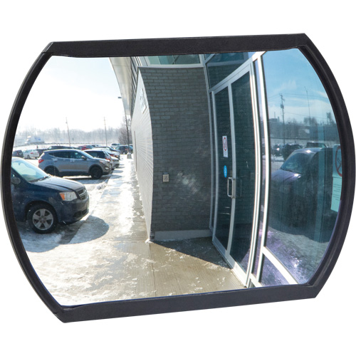 Roundtangular Convex Mirror with Bracket, 12" H x 18" W, Indoor/Outdoor Groupe Belzile Dickner