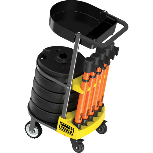 PLUS Barrier Post Cart Kit with Tray, 75' L, Metal, Orange Groupe Belzile Dickner