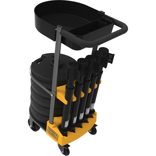 PLUS Barrier Post Cart Kit with Tray, 75' L, Metal, Black Groupe Belzile Dickner