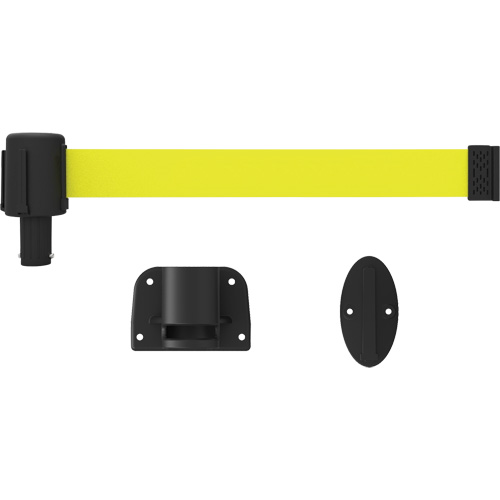 PLUS Wall Mount Barrier System, Plastic, Screw Mount, 15', Yellow Tape Groupe Belzile Dickner