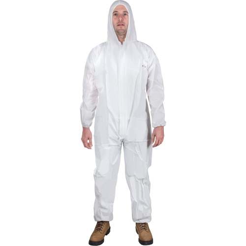 Hooded Coveralls, Medium, White, SMS Groupe Belzile Dickner
