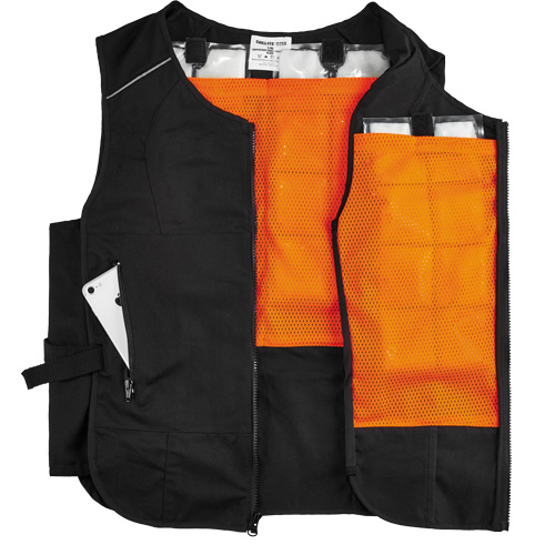 Chill-Its&reg; 6260 Lightweight Phase Change Cooling Vest with Packs, Small/Medium, Black Groupe Belzile Dickner