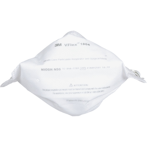 Respirateur et masque chirurgical VFlex contre les particules en sant&eacute;, N95, Certifi&eacute; NIOSH Groupe Belzile Dickner