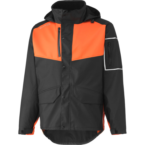 West Coast Waterproof Jacket, Polyester, Medium, Black/Orange Groupe Belzile Dickner