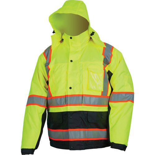 Insulated High Visibility Jacket, Polyester/Polyurethane, High Visibility Lime-Yellow, Small Groupe Belzile Dickner