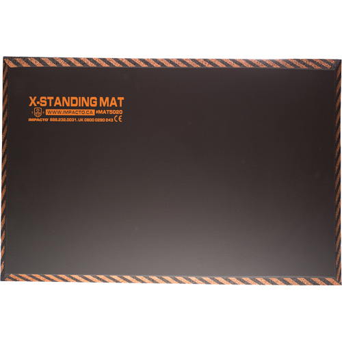 Tapis anti-fatigue pour travail debout, Lisse, 16" x 28" x 1", Noir, Caoutchouc Groupe Belzile Dickner