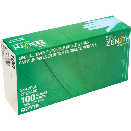 Puncture-Resistant Medical-Grade Disposable Gloves, 2X-Large, Nitrile, 4.5-mil, Powder-Free, Blue, Class 2 Groupe Belzile Dickner