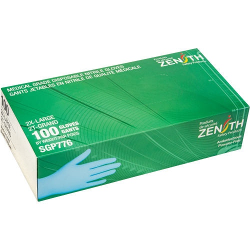 Puncture-Resistant Medical-Grade Disposable Gloves, 2X-Large, Nitrile, 4.5-mil, Powder-Free, Blue, Class 2 Groupe Belzile Dickner