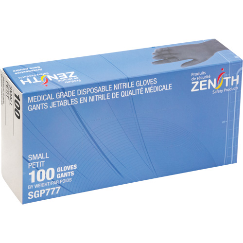 Puncture-Resistant Medical-Grade Disposable Gloves, Small, Nitrile, 5-mil, Powder-Free, Black, Class 2 Groupe Belzile Dickner