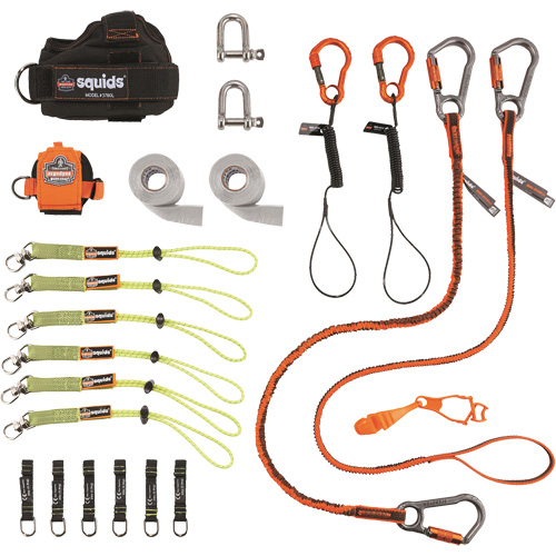 Trousse de longes de fixation d'outils pour monteurs de charpentes m&eacute;talliques et poseurs d'acier 3186 Squids Groupe Belzile Dickner
