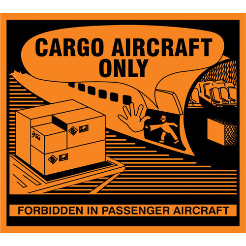 "Cargo Aircraft Only" Handling Labels, 4-3/4" L x 4-1/4" W, Orange Groupe Belzile Dickner